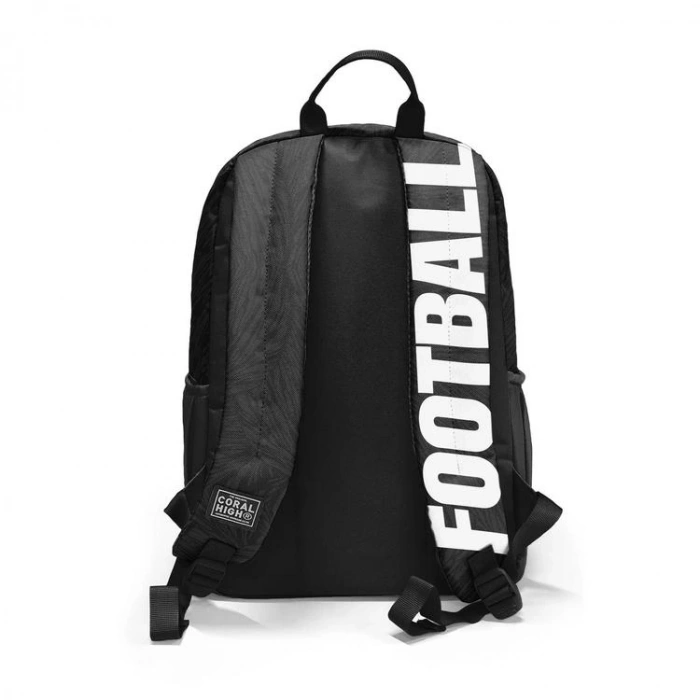 CORAL HIGH 23698 KIDS SİYAH FUTBOL DESENLİ DÖRT BÖLMELİ SIRT ÇANTASI