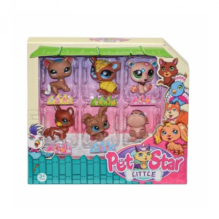 KIZILKAYA 3046A2 LITTLE PET STAR NEŞELİ MİNİŞLER AİLESİ 6lı