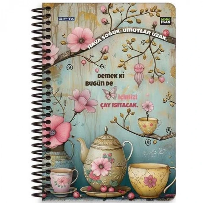 GIPTA 7329 MONO PLANLAYICI SPİRALLİ SERT KAPAK 17X24  96 YP. PLANNER DEFTER