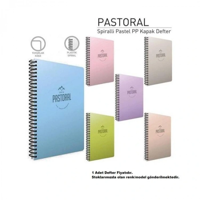 GIPTA PASTORAL SPİRALLİ PP. KAPAK 17X24 72 YP. KARELİ DEFTER - 3252