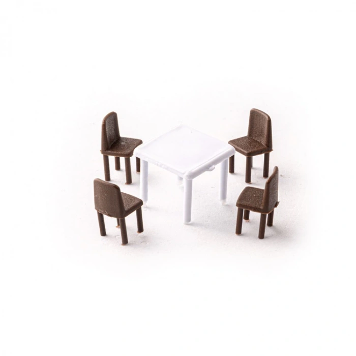 JORDANIA MAKET JE07-E4055 KARE MASA 4 SANDALYE KAHVERENGİ 1/050