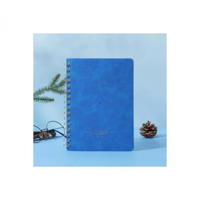VICTORIAS JOURNALS 1615 VEGAN DERİ ESNEK KAPAK SPİRALLİ A5 100gr.128 SYF. ÇİZGİLİ DEFTER MAVİ