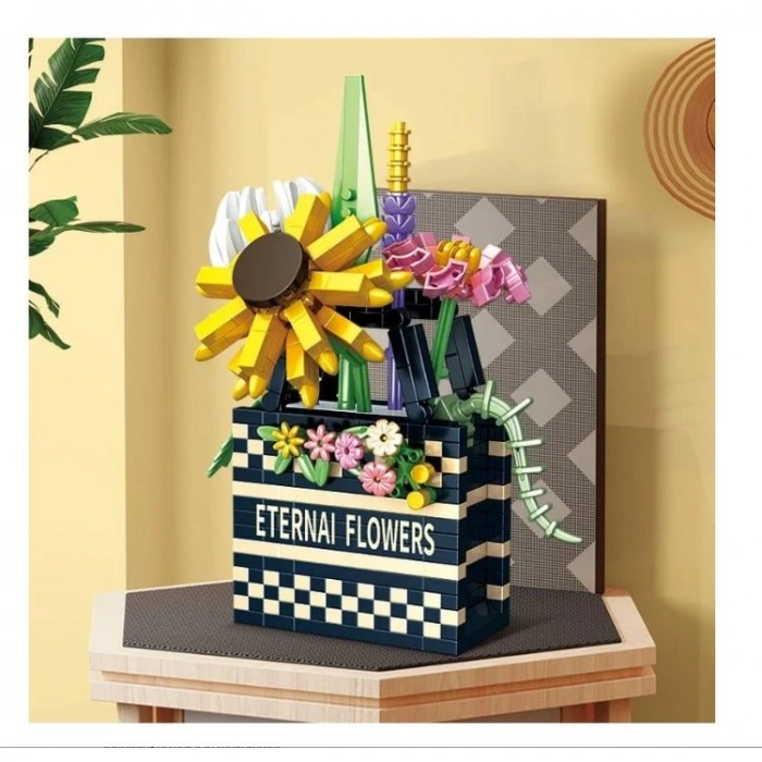 VAGONLIFE PANLOS YKO P1074 ÇANTA ÇİÇEK BUKETİ 628 PARÇA BLOCK OYUNCAK 6+