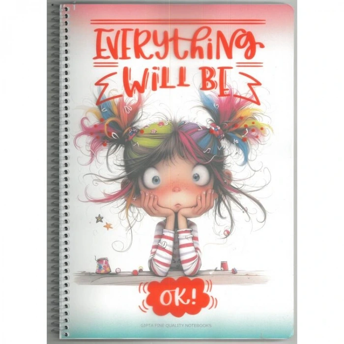GIPTA EVERYTHING SPİRALLİ PP. KAPAK A4 80 YP. ÇİZGİLİ DEFTER - 7733