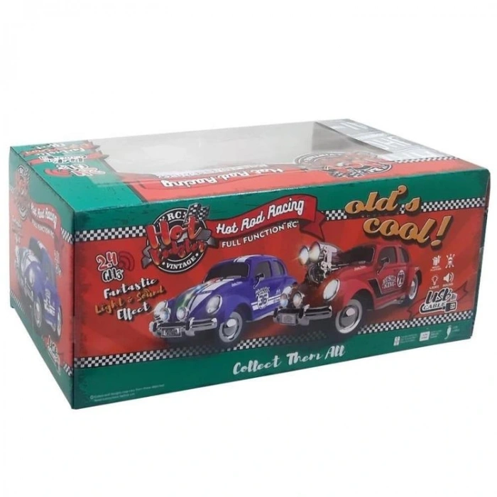 CAN OYUNCAK MK8131B HOT ROD RACING 1:16 SESLİ IŞIKLI UZAKTAN KUMANDALI VINTAGE ARABASI 3+