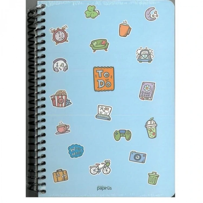 PAPİRÜS TO DO MIX SERT KAPAK SPİRALLİ 16X23 100YP. ÇİZGİLİ DEFTER