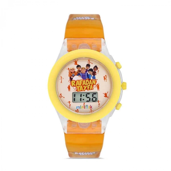 MİNİFLAK RAFADAN TAYFA 7210 LİSANSLI IŞIKLI ÇOCUK KOL SAATİ SARI