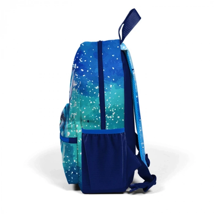 CORAL HIGH 23543 KİDS LACİVERT MAVİ KURT DESENLİ İKİ BÖLMELİ MİNİK YUVA SIRT ÇANTASI