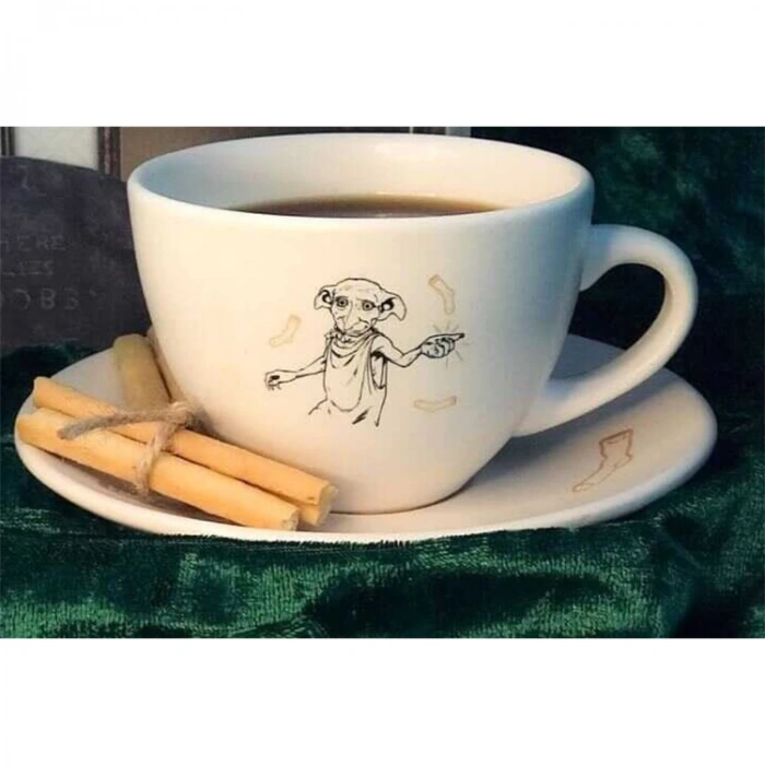 MABBELS KAHVE FİNCAN SETİ HARRY POTTER DOBY VE ÇORAPLARI (1 FİNCAN 1 TABAK) KUTULU