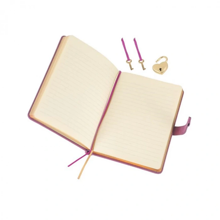 VICTORIAS JOURNALS 1332 HUSH HUSH KİLİTLİ 13x18cm 80gr.160YP. ÇİZGİLİ DEFTER MOR