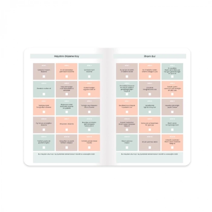 KESKİN SERT KAPAK 17x24 HAFTALIK TARİHSİZ KİŞİSEL GELİŞİM AJANDASI AYÇA KARAMAN - 830610