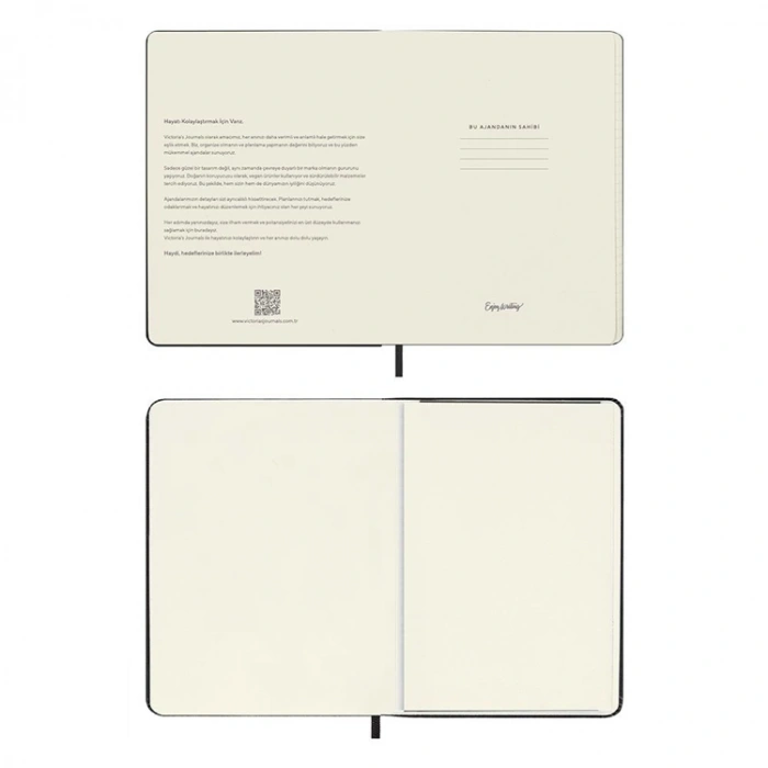 VICTORIAS JOURNALS 9161 13x21cm ESNEK KAPAK LASTİKLİ CEPLİ DE LUXE HAFTALIK AJANDA - KENARI YALDIZLI ALTIN
