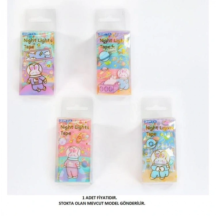 GIPTA K8915 NIGHT SHINING RENKLİ BANT  5Lİ KUTULU - 1.5 MMX2M