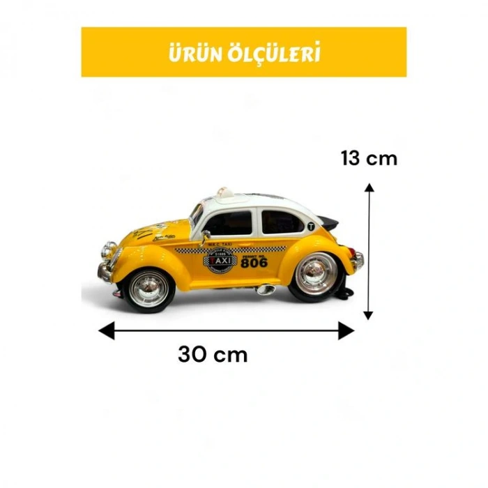 CAN OYUNCAK MK8033B HOT ROD TAXI 1:16 SESLİ IŞIKLI UZAKTAN KUMANDALI VINTAGE TAKSİ 3+