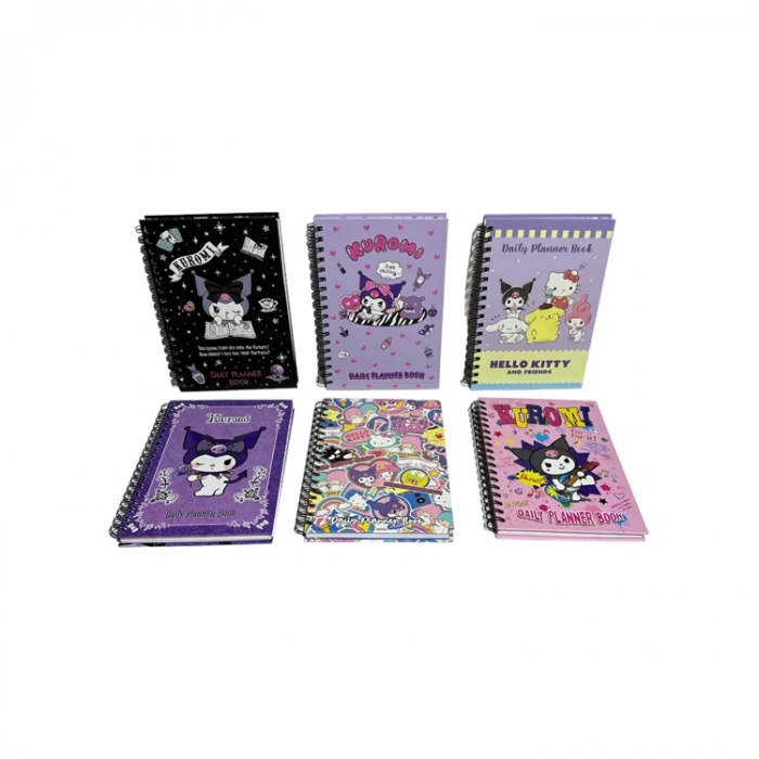 HELLO KİTTY&KUROMİ SPİRALLİ SERT KAPAK STİCKERLI PLANNER (BOOK) DEFTER