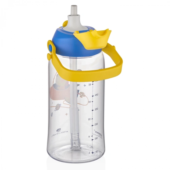 UZSPACE TRITAN PİPETLİ  MATARA 2202 680 ML GALACTIC BLUE