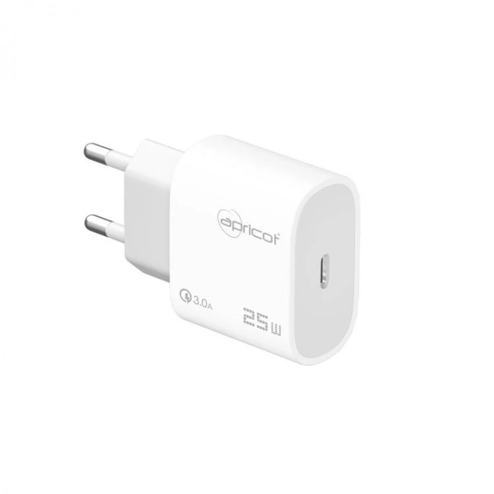 APRİCOT APC-U435 TYPE-C 25W BEYAZ HIZLI ŞARJ ADAPTÖRÜ