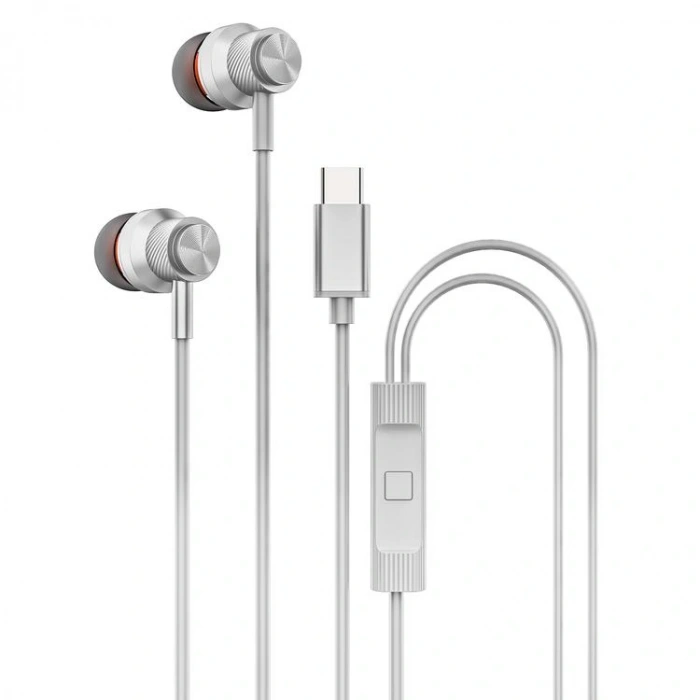 HYTECH HY-XBK56 TYPEC TELEFON UYUMLU METAL KULAK İÇİ MİKROFONLU KULAKLIK WHITE