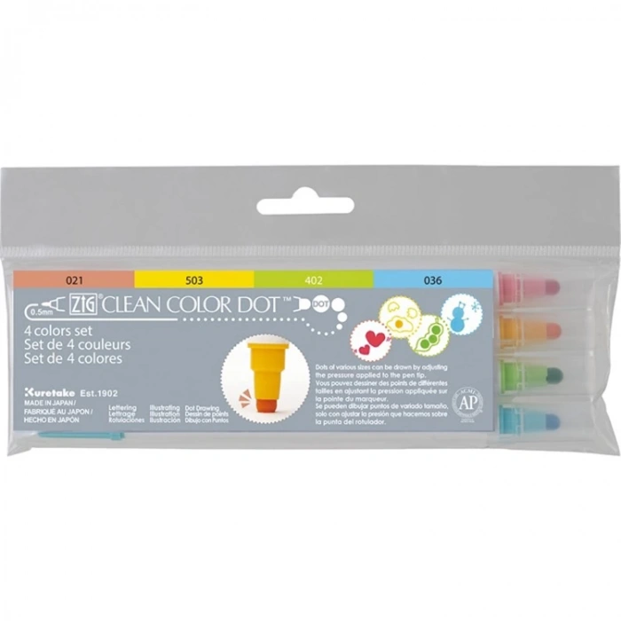 ZIG CLEAN COLOR ÇİFT UÇLU DOT KALEM TC-6100/4V 4LÜ