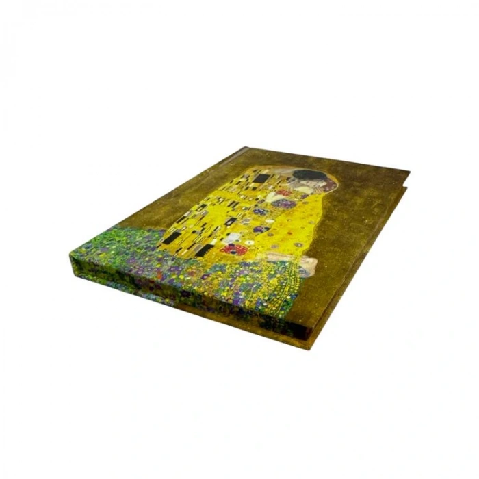 PRESTİJ 14X20 GUSTAV KLİMT / ÖPÜCÜK 112 YP  LASTİKLİ SERT KAPAK ÇİZGİLİ DEFTER