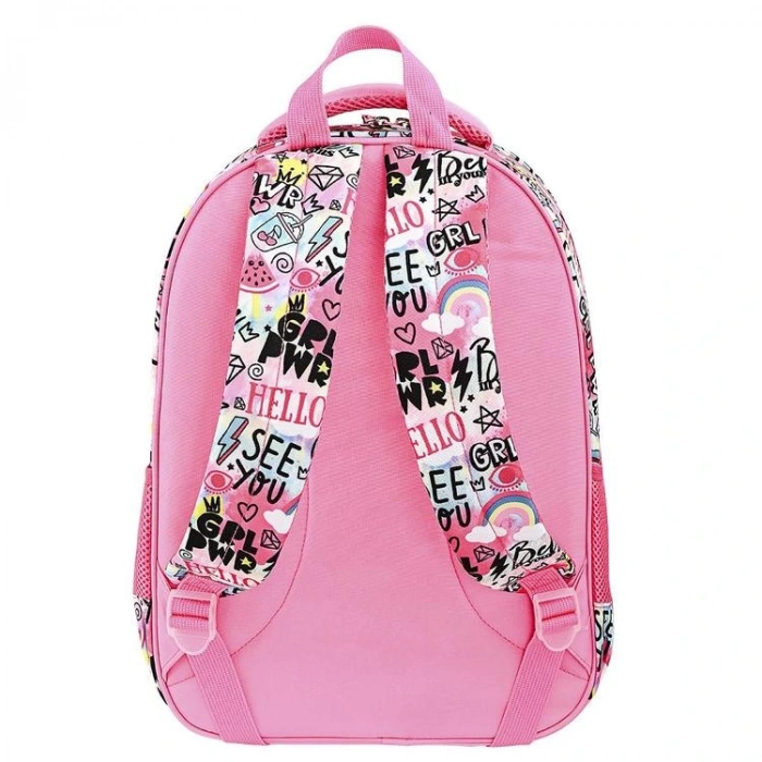 MUGGLE MU-9071 PINK AND PINK 3 BÖLMELİ SIRT ÇANTASI