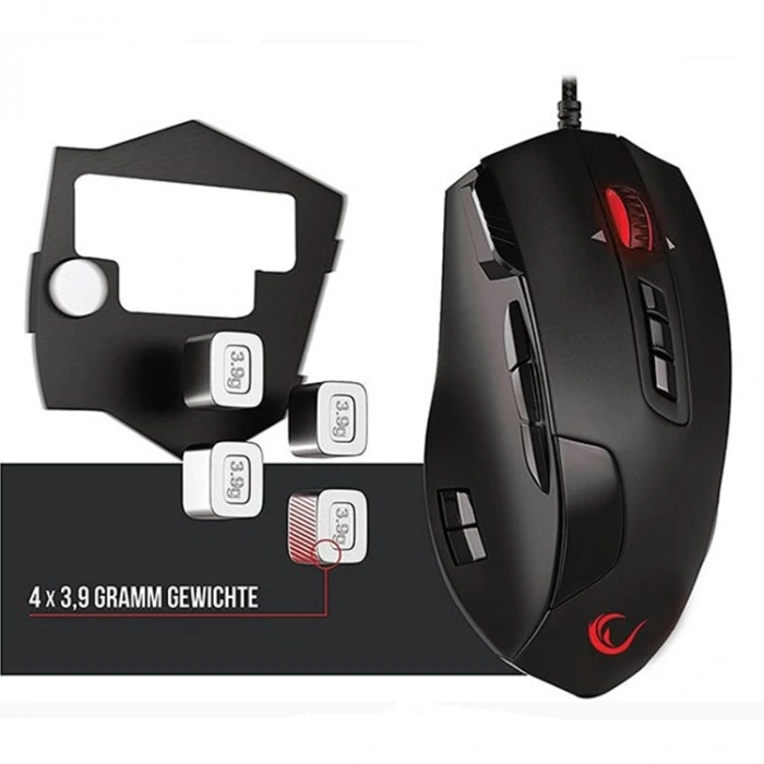 RAMPAGE SMX-R37 BLAZEFURY USB SİYAH 16400 Dpi 14 TUŞLU GAMING MOUSE