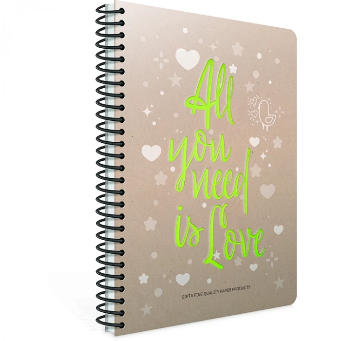 GIPTA LOVE BOOK SPİRALLİ SERT KAPAK 17X24 120 YP KARELİ DEFTER