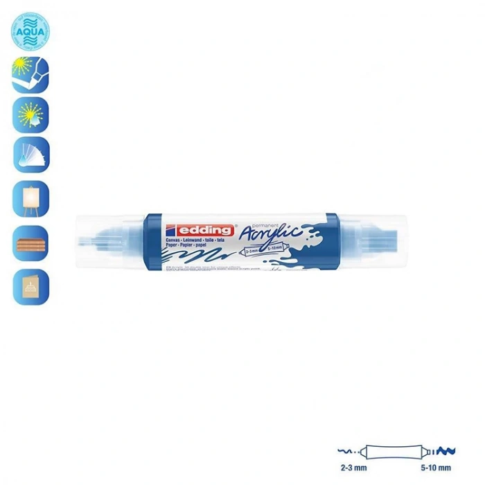 EDDING 5400 NO:903 3D DOUBLE LINER AKRİLİK KALEM ANZER MAVİ