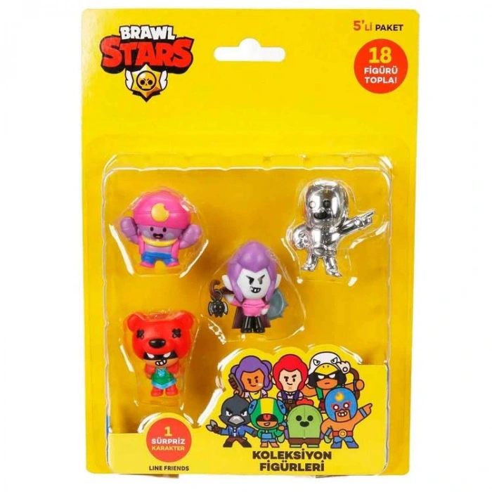 NECO BRW2040 BRAWL STARS KOLEKSİYON FİGÜRLERİ SÜRPRİZ 1 KARAKTERLİ 5Lİ SET