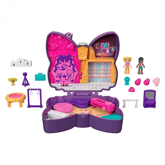 MATTEL  FRY35/HCG17 POLLY POCKET VE MACERALARI MİCRO OYUN SETİ SPARKLE STAGE