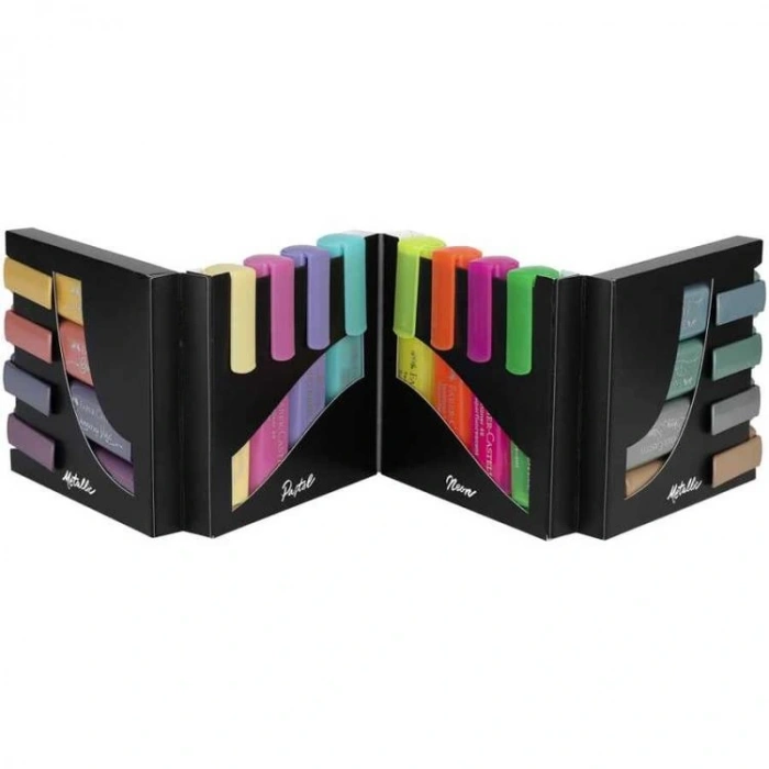 FABER CASTELL TEXTLINER 46 MASA ÜSTÜ FOSFORLU KALEM SETİ 16LI