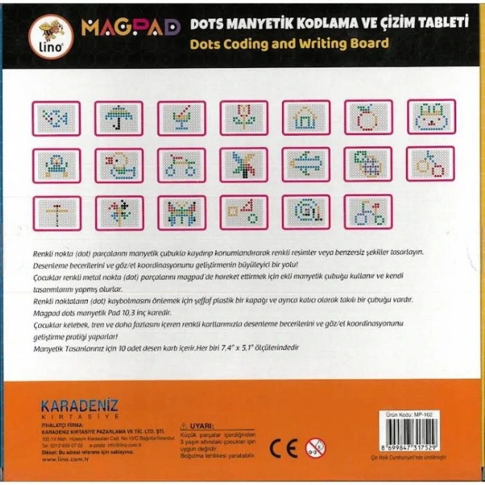 LİNO MP-102 MAGPAD DOTS MANYETİK PAD KODLAMA VE ÇİZİM TABLETİ