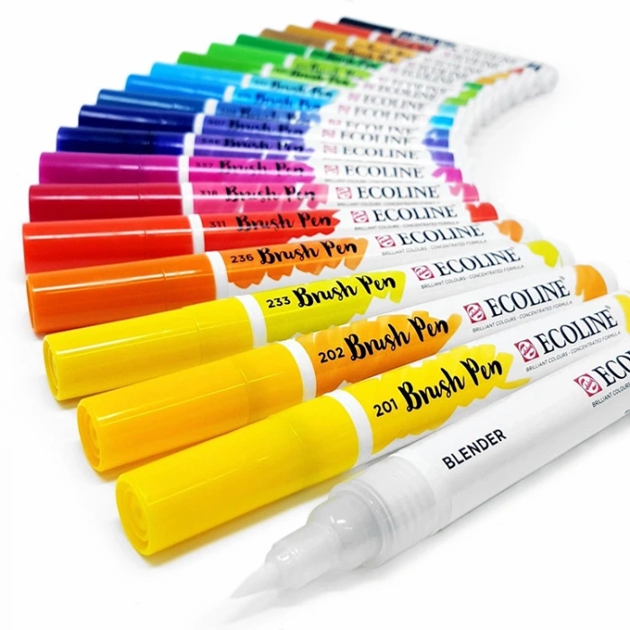 TALENS ECOLINE BRUSH PEN - FIRÇA UÇLU ÇİZİM KALEM SETİ 20Lİ