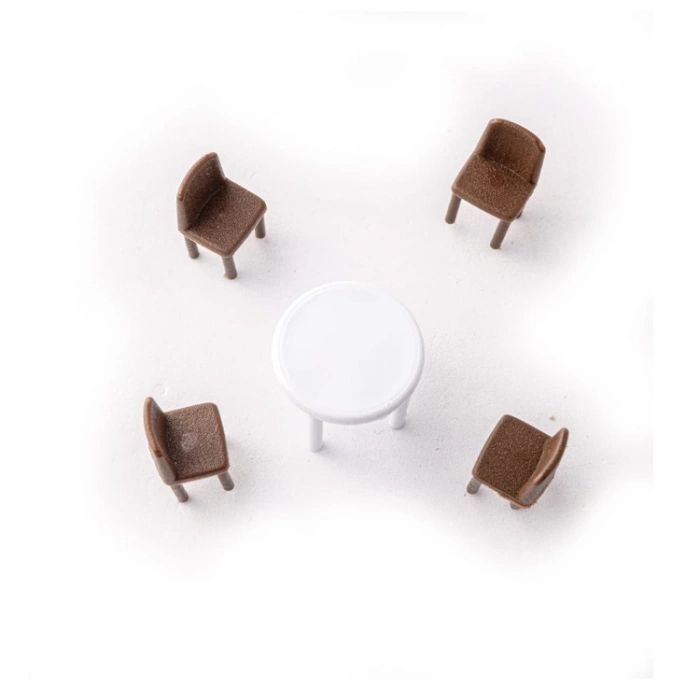 JORDANIA MAKET JE07-E4056 YUVARLAK MASA 4 SANDALYE KAHVERENGİ 1/050