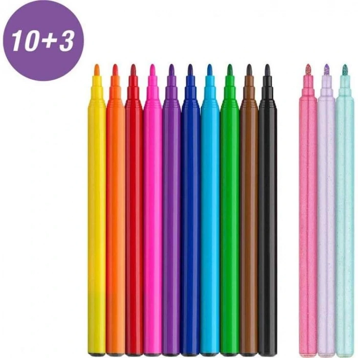 FABER CASTELL UNİCORN KEÇELİ KALEM SETİ 10+3 RENK