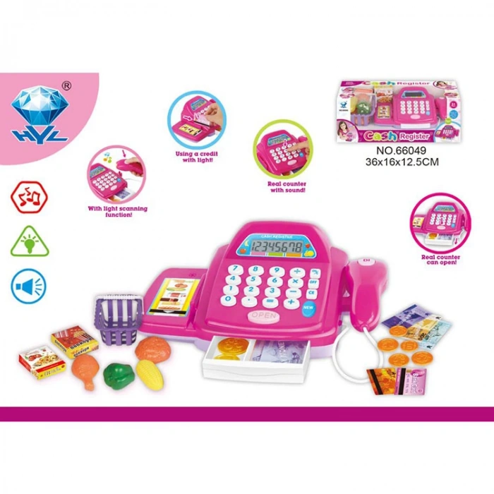 VARDEM HUA-66049 IŞIKLI MÜZİKLİ PEMBE YAZAR KASA