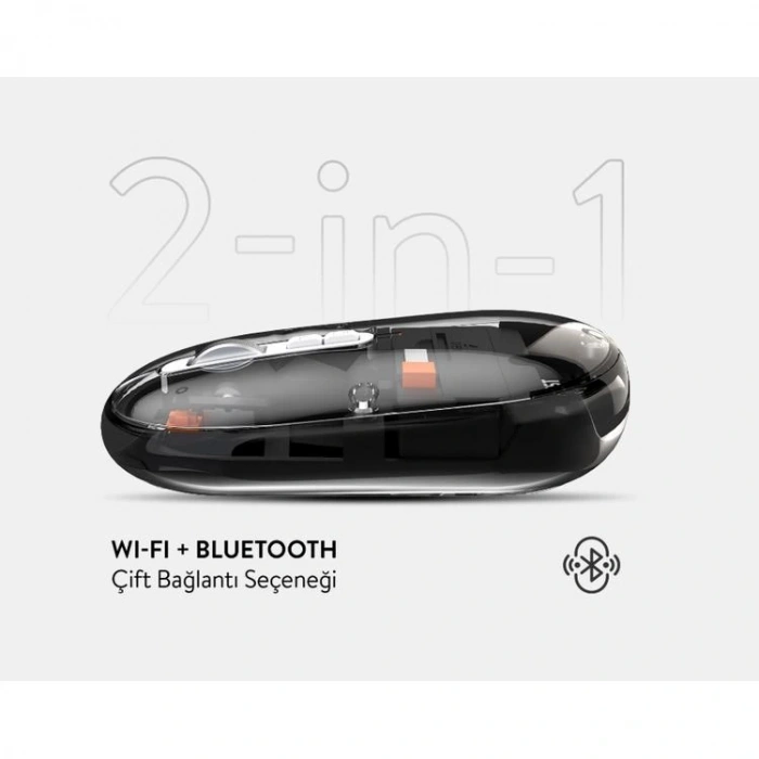 EVEREST SM-BT29 GLASSY USB SİYAH TRANSPARAN BLUETOOTH VE 2.4GHZ KABLOSUZ MOUSE