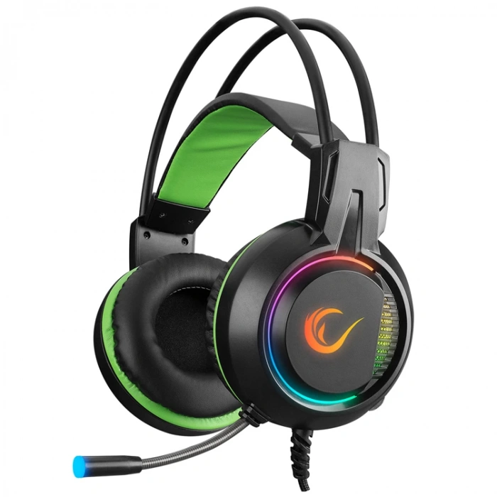 RAMPAGE RM-K25 LUNATIC PRO SİYAH YEŞİL USB 7.1 SURROUND RGB IŞIK