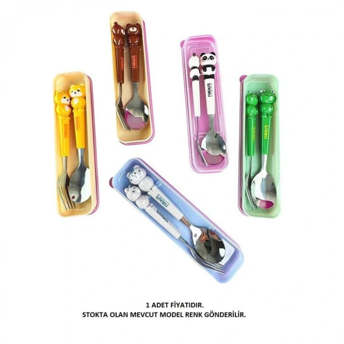 BAM BM1623 HAYVAN FİGÜRLÜ KUTULU PASLANMAZ ÇELİK ÇATAL KAŞIK SETİ - TEKLİ
