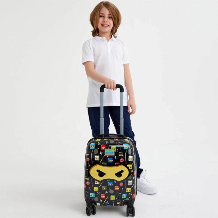 CORAL HIGH 16747 MİNİ SİYAH NİNJA DESENLİ VALİZ