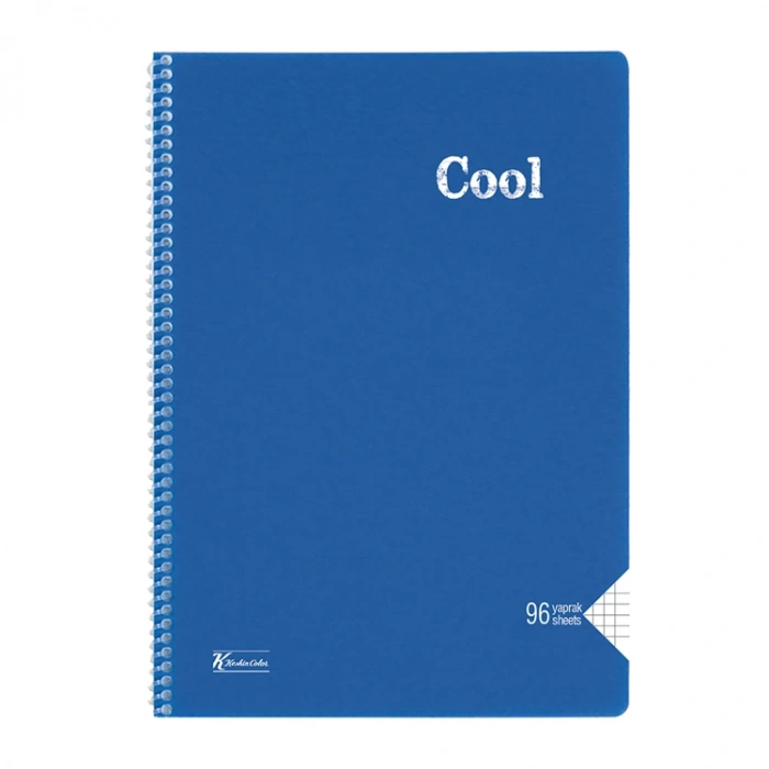 KESKİN COOL PP KAPAK SPİRALLİ DEFTER A4 96 YP. KARELİ