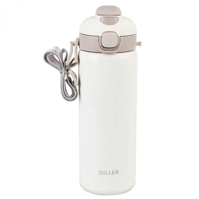 VAGONLİFE DILLER PASLANMAZ ÇELİK PİPETLİ/PİPETSİZ KULLANIM MATARA/TERMOS 9073 700ML WHITE