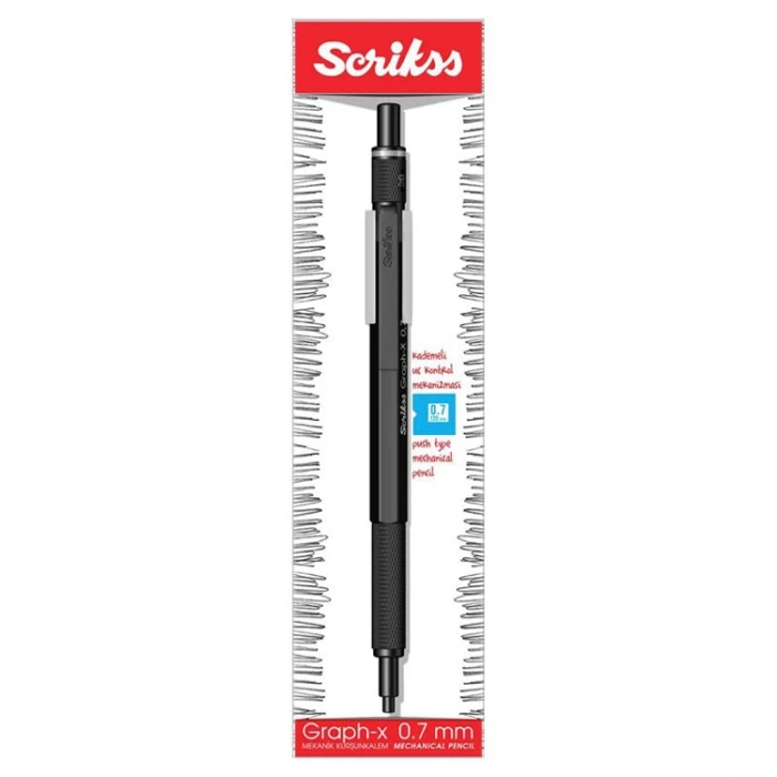 SCRIKSS GRAPH-X METAL 0.7MM VERSATİL KALEM SİYAH