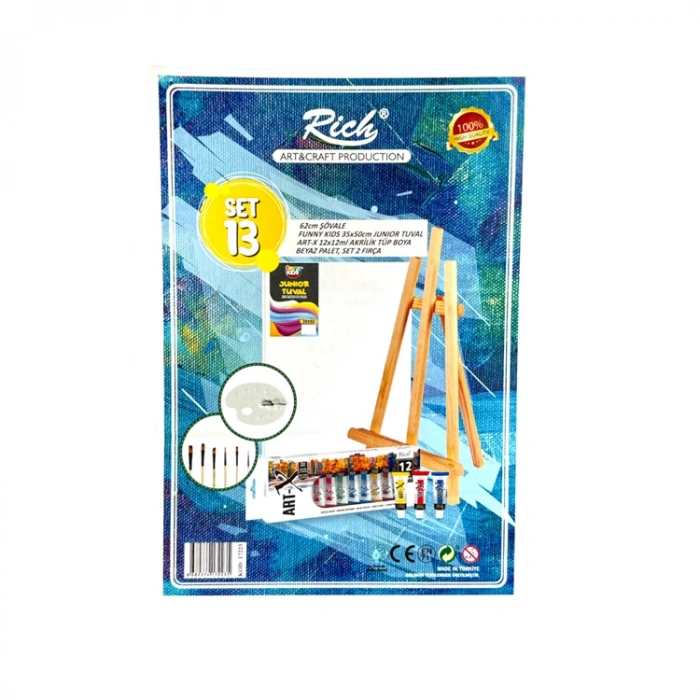RİCH 17223 ŞÖVALE 62cm + 35x50 TUVAL VE BOYA SETİ - SET13