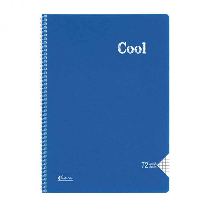 KESKİN COOL PP KAPAK SPİRALLİ DEFTER A4 72 YP. KARELİ