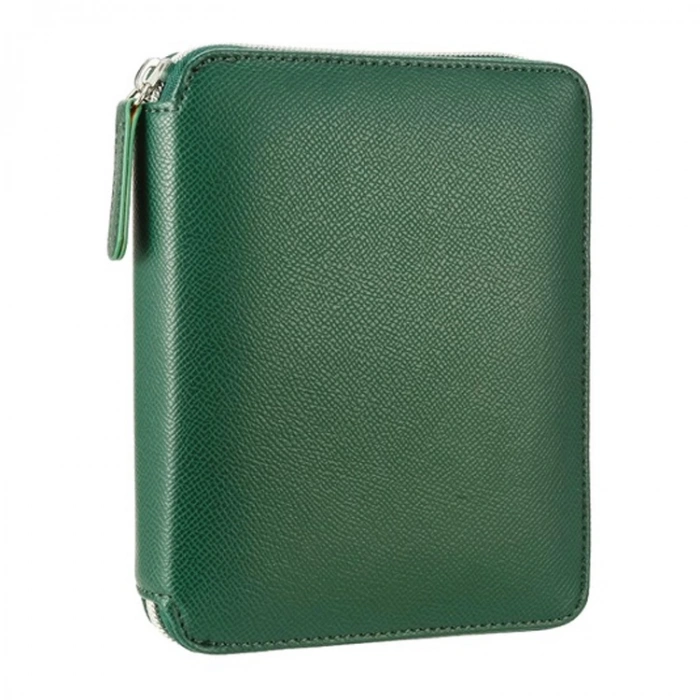 VICTORIAS JOURNALS 0280 KUTULU ZIPPER FOLDER ORGANİZER YEŞİL 14.8X21cm  80YP. ÇİZGİLİ DEFTER