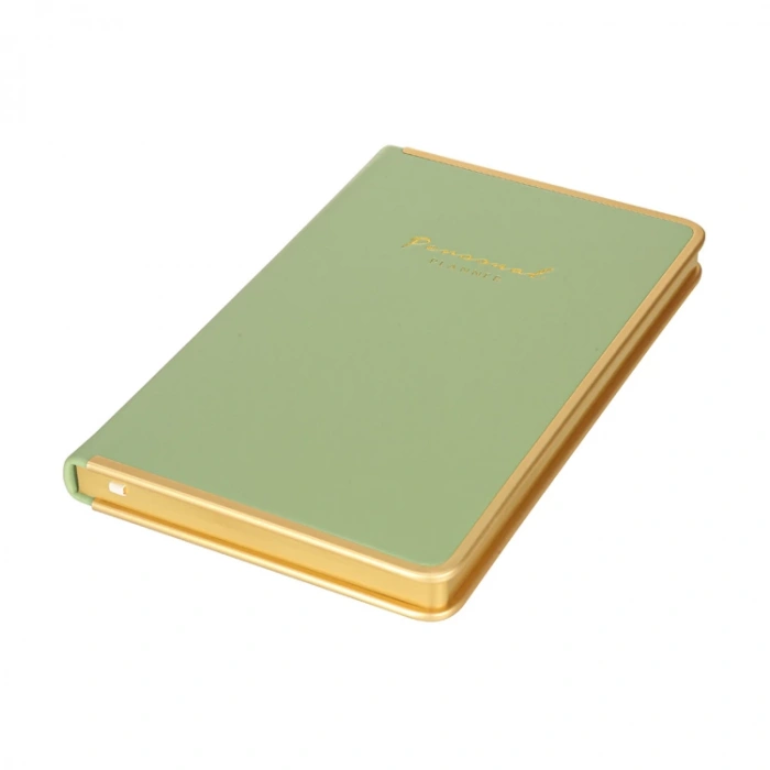 VICTORIAS JOURNALS MONACO 0231 VEGAN DERİ SERT KAPAK 13x21 100gr.160 SYF. PLANNER ÇİZGİLİ DEFTER AÇIK YEŞİL