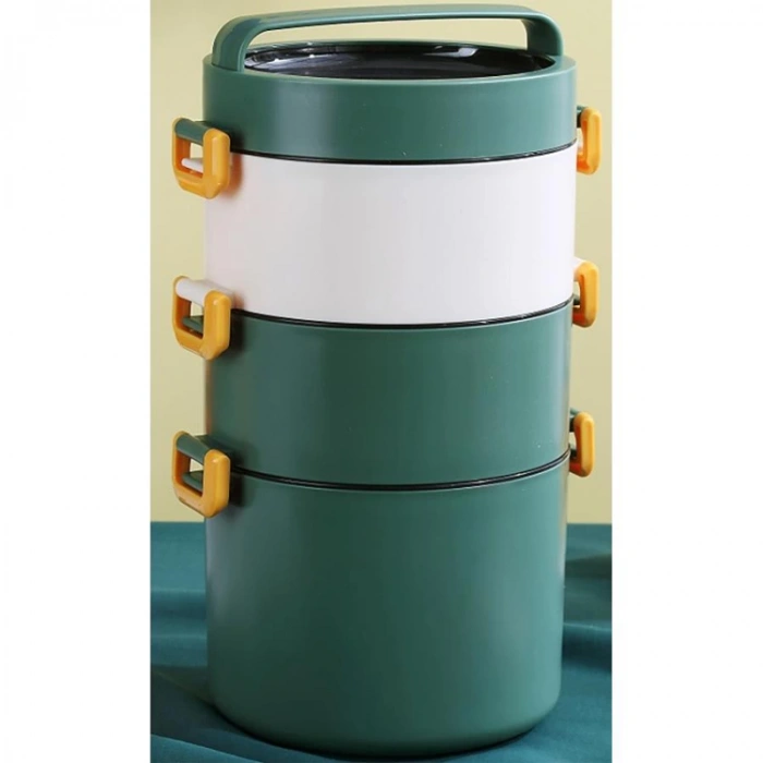 VAGONLİFE PASLANMAZ ÇELİK ÜÇ KATLI YEMEK KABI - LUNCH BOX  XC-545  1800 ML