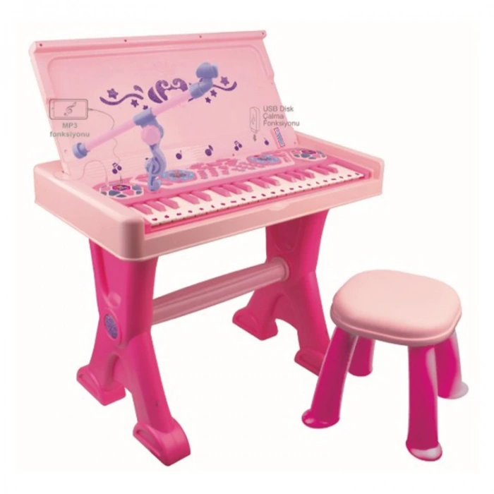 VARDEM  N900/88031 KUTULU TABURELİ MASA VE  ELEKTRONİK ORG PEMBE