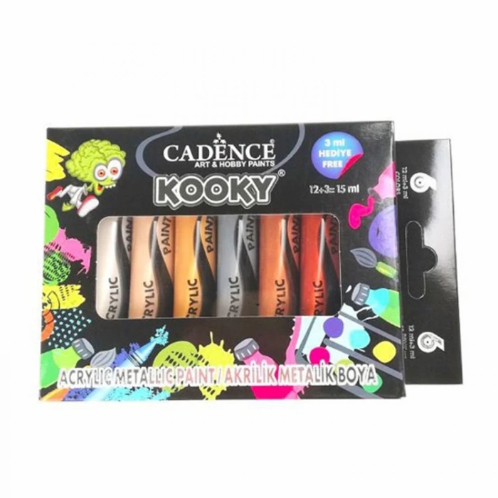 CADENCE KOOKY METALİK AKRİLİK BOYA SETİ 6X15 ML.